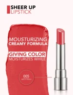 رژ شیرآپ فلورمار 005 Pretty Peach Flormar Sheer Up Lipstick